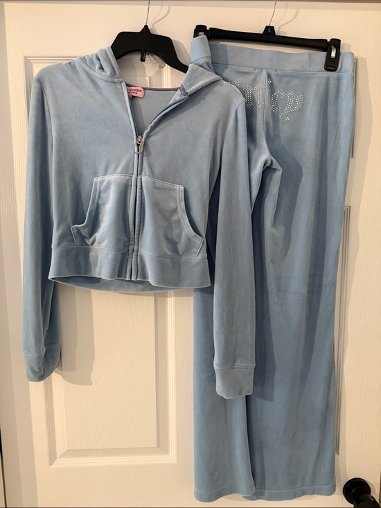 Juicy Couture Pants - Juicy Couture Light Blue Velour Track Suit